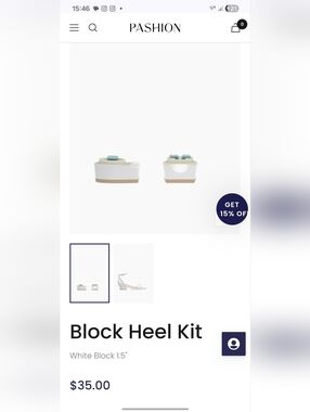 1.5" Block Heel Kit in White